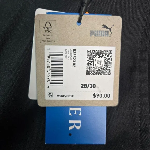 Puma Golf Mens Dealer Pants Black UPF 50+ Performance 535523 28x30 NEW - Picture 9 of 9